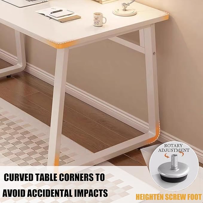 Modern Desk 31.5 Inch Computer Table Simple Style Office Writing Desk Industrial Office Table White
