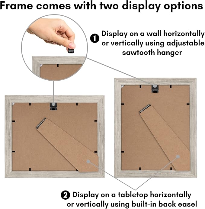 Americanflat 4x6 Double Picture Frame with Shatter-Resistant Glass - Fits Two 4x6 Photos or use as One 8x10 Picture Frame - Signature Collection - Collage Frames for Tabletop and Wall - Driftwood