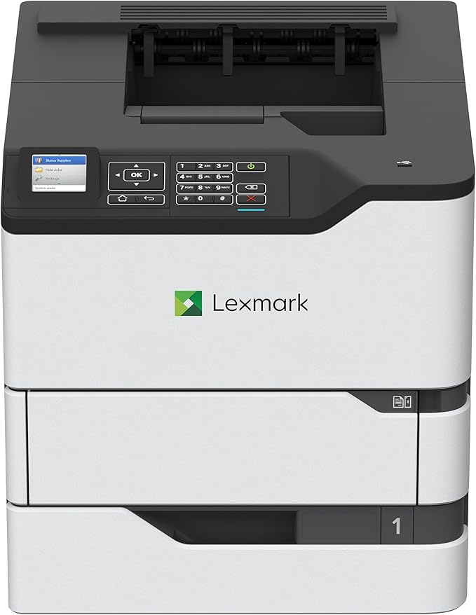 Lexmark MS821dn Monochrome Laser, Duplex (2-Sided) Printing: Integrated Duplex, 2.4-inch Color LCD Display, Print Speed: Up to 55 ppm, Recommended Monthly Page Volume: 3000-50000 Pages(50G0100)
