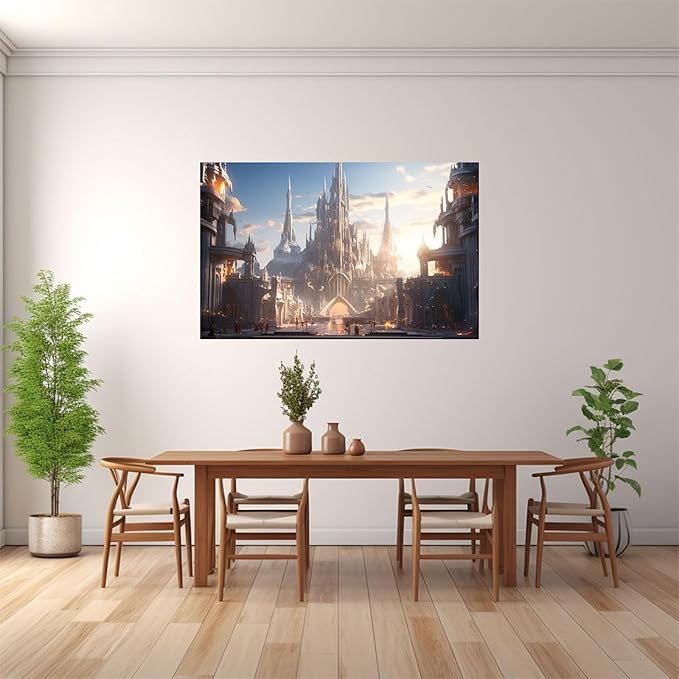JOSUE Mens Room Wall Art abstract landscape Canvas Modern Wall Art,Grey,white Picture Wall Bathroom Bedroom Children's Bathroom Decoration-16x24in Unframed