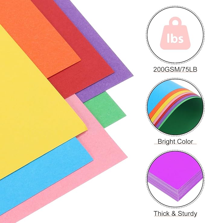 MECCANIXITY 60 Sheets Dark Purple Cardstock 20" x 15", 200gsm/75lb Thick Card Stock Printer Paper for Crafts, Invitations, Card Making, Scrapbooking, Drawing