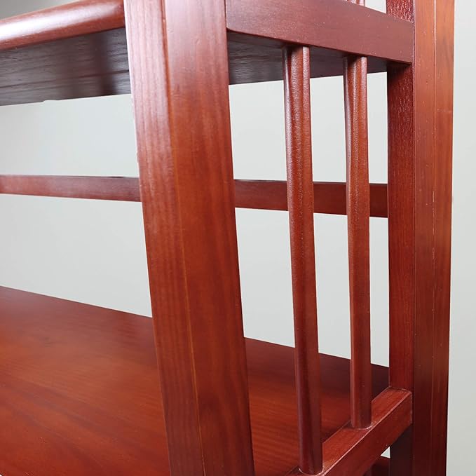 Casual Home 3-Shelf Folding Stackable Bookcase (27.5" Wide)-Mahagony
