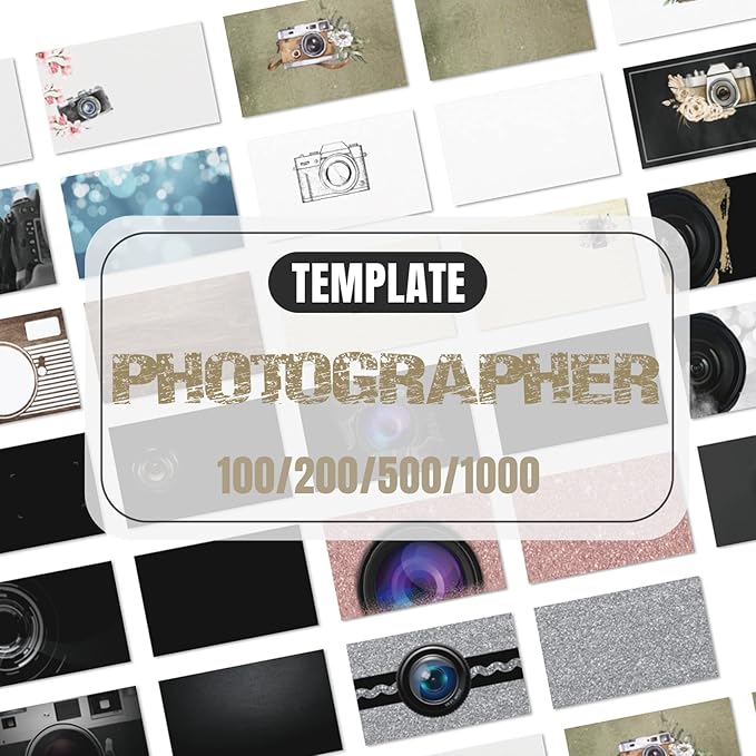 Business Cards Customize with Photography Templates, Custom Business Cards Personalized with Your Logo, 3.5"X 2" 300gsm Matte Paper for Small Business