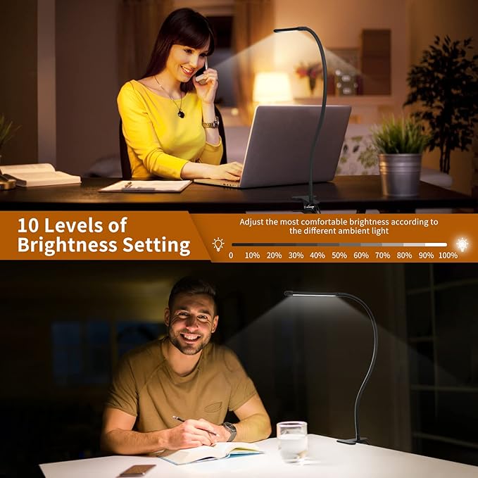 iZELL Reading Light, Book Light for Reading in Bed [77 LEDs Light with 3 Color Modes & 10 Brightness Levels] 27.6-inch Flexible Gooseneck LED Desk Lamps, Easy Clip on USB Reading Lamp for Table