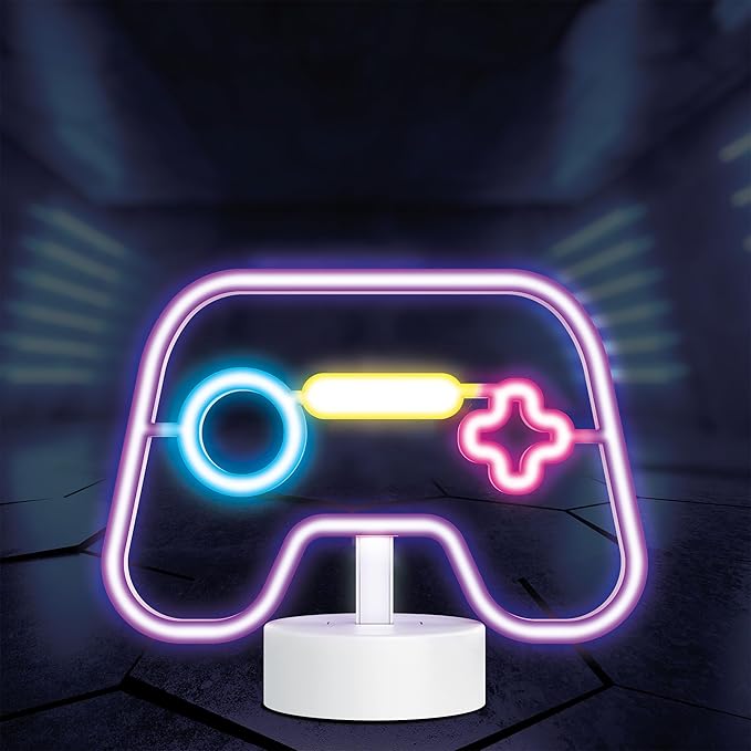 LED Gamer Neon Sign – Video Game Wall Decor, Gaming Room Light, Cool Desk Lamp for Boys Room, LED Neon Gaming Accessories