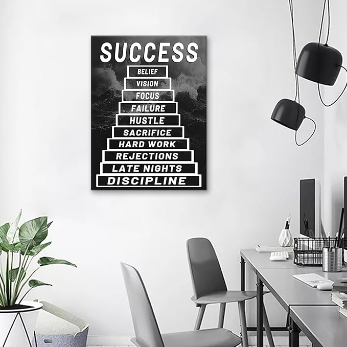 Inspirational Canvas Wall Art Motivational Architect Office Decor Success Positive Quotes Poster Print for Modern Home Bedroom Living Room Office Wooden Framed Wall Decor Ready to Hang [18''Wx24''H]