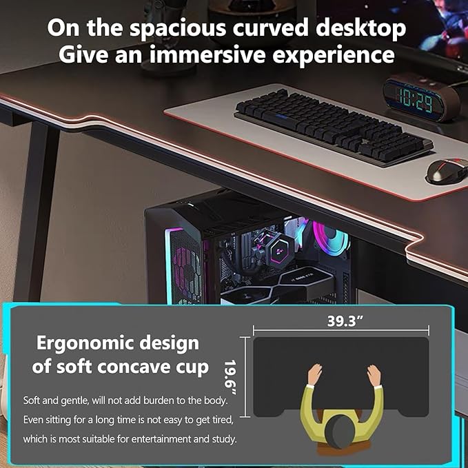 Gaming Desk Computer Writing Table Student Art Modren Simple Style PC Wood Suitable for Home, Office