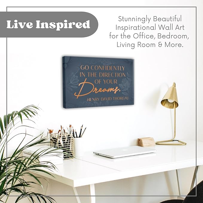 Inspirational Wall Art Canvas for Bedroom, Office, Living Room - Framed Canvas - 10 x 16.5 Inch Motivational Print