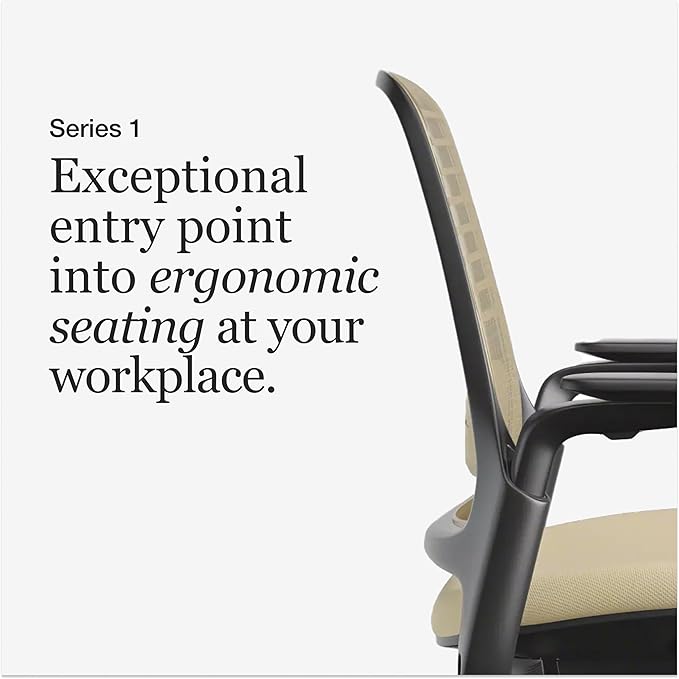 Steelcase Series 1 Office Chair - Ergonomic Work Chair with Wheels for Carpet - Helps Support Productivity - Weight-Activated Controls, Back & Arm Support - Easy Assembly - Malt