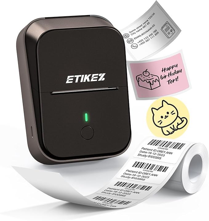 PM260 Label Maker Machine, 2 Inch Label Maker Bluetooth Label Printer, Inkless Portable Labeler for Home, Kitchen, School, Office Organization, Charcoal
