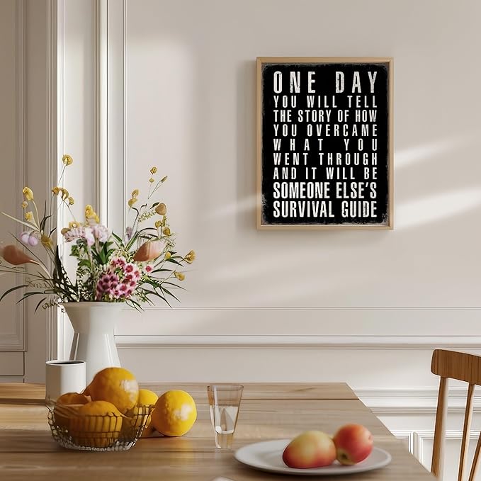 Motivational Wall Art 11x14 - Inspirational Quote Poster for Office - Black Minimalist Decor - Positive Sayings Wall Art - Encouragement Gifts for Men - Success Mindset Home Office Decoration Unframed