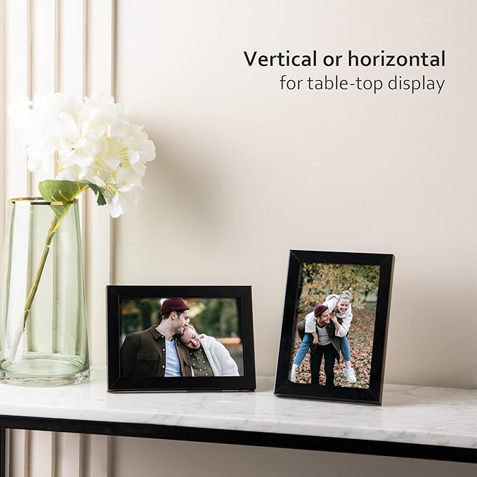 KINLINK 4x6 Picture Frame Black Set of 6, Wooden Photo Frames with Plexiglass for 4x6 without Mat for Table and Wall Display