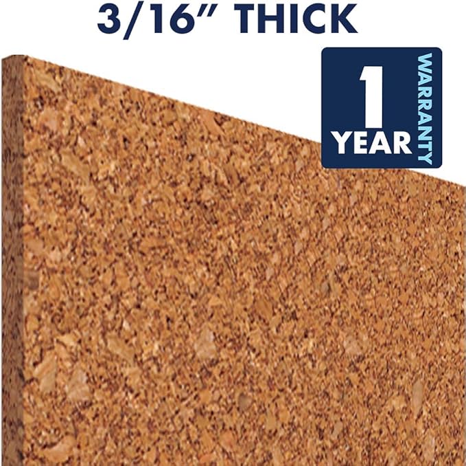 Quartet Cork Tiles, Bulletin Board Cork Panels 12" x 12" x 3/16", Natural, (102) 4 Count (Pack of 6)