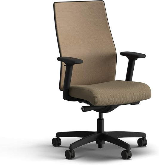 HON Ignition 2.0 Mid Back Task Chair, Spectrum Mesh, Advanced Synchro-Tilt Control, Office Chair with Lumbar Support, Height and Width Adjustable Arms, Black Frame, Quicksand