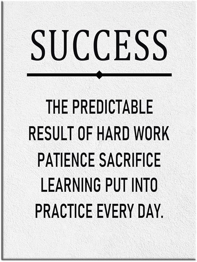Success Motivational Quotes Canvas Poster Print Wall Art Inspirational Office Wall Decor Picture Painting Artwork for Modern Home Living Room Workplace Decoration Ready to Hang [30''Wx 40''H]