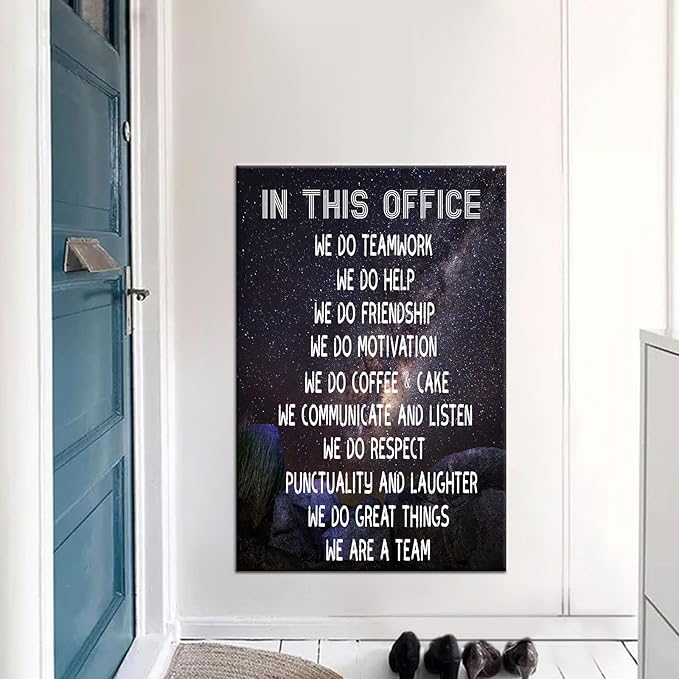 Inspirational Poster Wall Art Motivational Quotes We Do Teamwork Picture Print on Canvas Positive Painting Artwork for Living Room Office Gym Wall Decoration Stretched and Framed [24''Wx36''H]