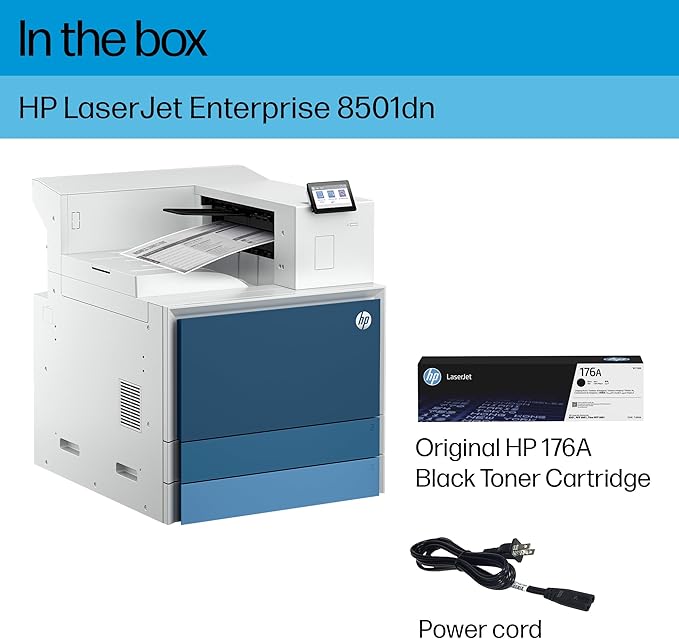 HP LaserJet Enterprise 8501dn Monochrome Printer, Scanner, Copier, Duplex, Best for Office, 9S187A