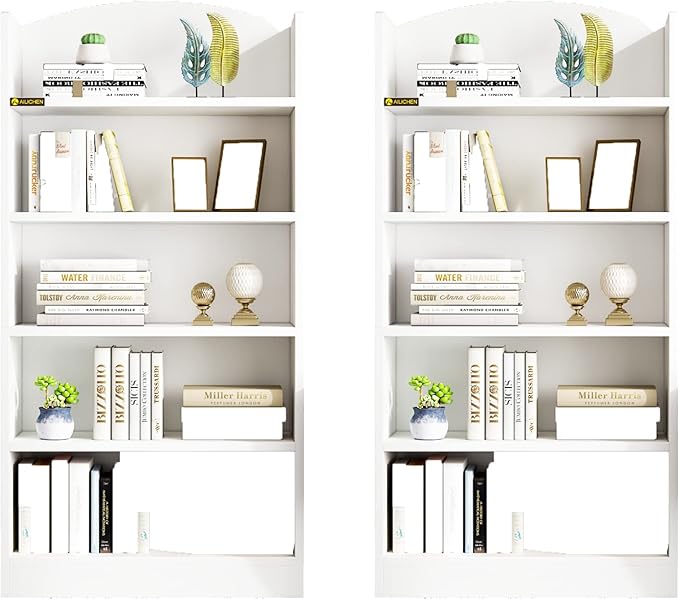 5 Shelf Bookcase Bookshelf Open Bookcase, Storage Shelves Floor Standing Unit Display Rack Mid-Century Modern Bookcase Retro Wood Bookshelves Storage Organizer Shelf for Bedroom,Living Room