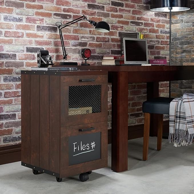 Furniture of America Days Rustic Walnut 2-Drawer File Cabinet
