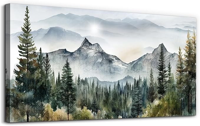 hyidecorart Large Size Wall Art For Living Room Canvas Decorations For Bedroom Modern Office Wall Decor Abstract Mountain Scenery Paintings Wall Pictures Artworks Ready To Hang Home Decoration
