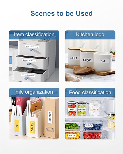 Label Maker, POLONO P10 Mini Label Printer, Portable Wireless Connection Label Maker Machine with Tape, Multiple Templates Available for Smartphone Easy to Use Office Home Organization Kitchen Storage