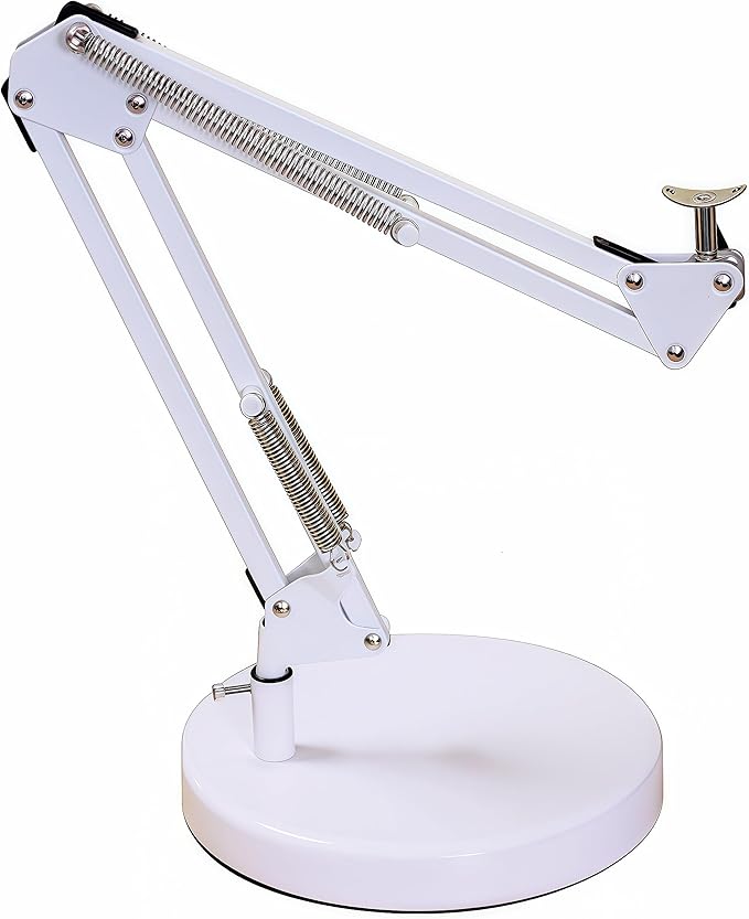 Desk Lamp Base: Round inches Mounting Stand for Desk Lamps,Magnifying Glass with Light,Mic Arm Desk Mount,Swing Arm Desk Lamp,for Home Office,Compatible for lk-1 cl-2 (Silver)