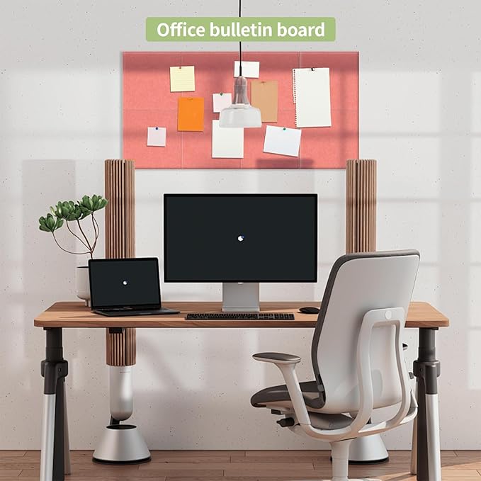 Large Cork Bulletin Board Alternative for Offices, Size 60 x 35 inches - 15-Pack; Felt Bulletin Board Dart wall Protectors for Office Walls, Schools, and Home décor, Orange Color.