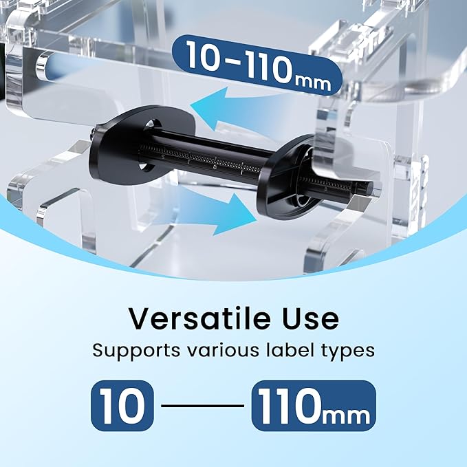 D550 Pro Wireless Thermal Printer&Transprant Label Holder,Wireless Thermal Labels Printers for Small Business,Office, Home,Support Bluetooth/Ethernet/USB
