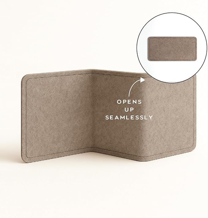 Orelle Felt Bulletin Board | 35 x 18” | Foldable Peel and Stick Felt Board for Wall | Alternative Cork Board for Office, Message Board, Kids Art Display | Mocha