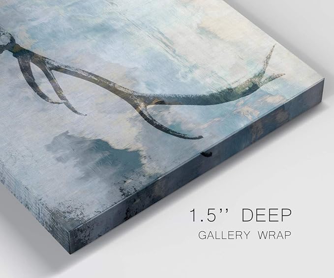 Landscape Wall Art Premium Gallery Wrapped Canvas Abstract Ocean Forest Modern Artwork Decoration for Living Room Kitchen Bathroom Office, Ready to Hang