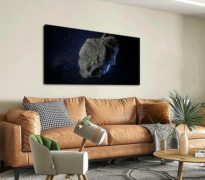 Canvas Wall Art for Living Room Bedroom Asteroid Outer Space Universe Big Large Wall Art Decor Framed Painting Wall Pictures Prints Artwork Office