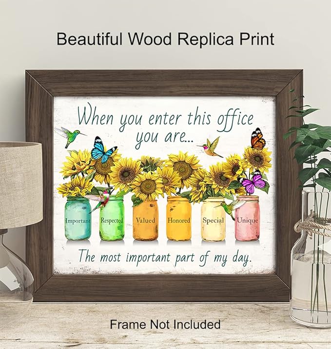 Inspirational Office Wall Art & Decor - Motivational Posters - Positive Quotes Wall Decor - Home Office Decor - Teamwork Wall Art - Inspirational Gifts - Entrepreneur Gifts -8x10 Unframed Picture Sign