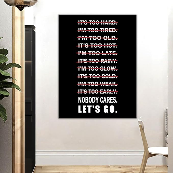 Success Quote Motivational Office Wall Art Let's Go Inspirational Poster Home Decor Picture Printed on Canvas Inspiring Painting for Modern Home Living Room School Stretched and Framed [30''W X 40''H]