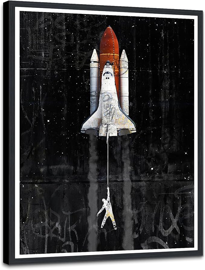 Yatsen Bridge Rocket Launch Wall Art Canvas Print Wall Art, Lift Off Space Exploration Motivational Poster, Modern Home Office Decor, Stretched Ready to Hang, 12.5x16.5 Inches