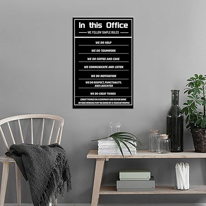 In This Office Quotes Motivational Wall Art Poster Inspirational Poster for Home Decor Entrepreneur Quotes Canvas Painting Print for Modern Home Office Workplace Wall Decor Artwork [12''Wx18''H]