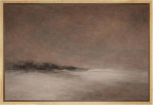 SIGNWIN Framed Canvas Print Wall Art Warm Neutral Misty Horizon Landscape Illustrations Modern Decorative for Living Room, Bedroom, Office - 16"x24" NATURAL