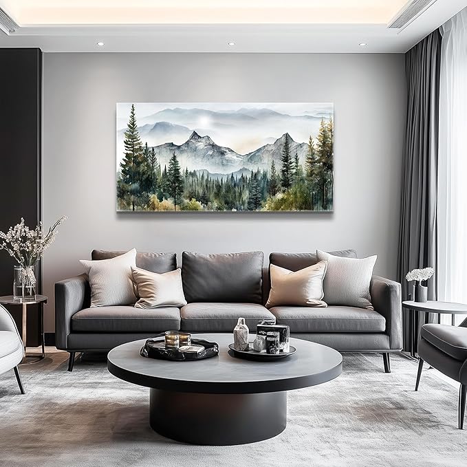 hyidecorart Wall Decorations For Living Room Canvas Wall Art For Bedroom Large Size Office Wall Decor Abstract Mountain Scenery Paintings Pictures Artworks Ready To Hang Home Decoration 20X40