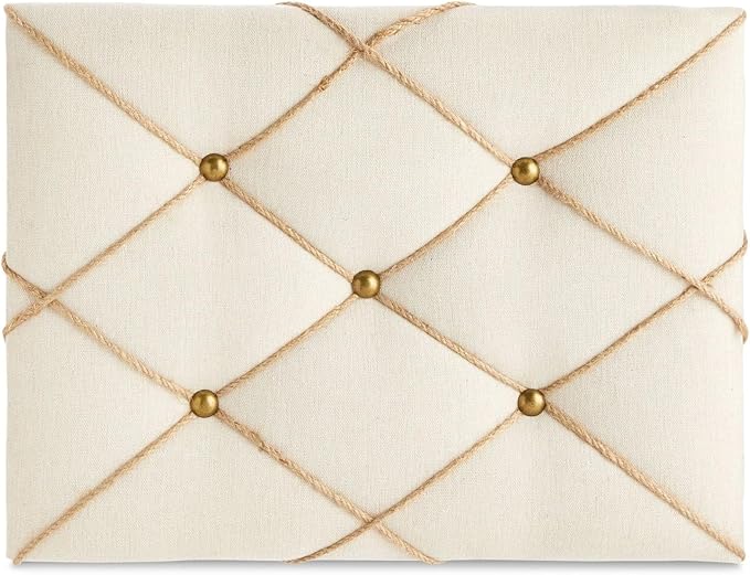 Farmlyn Creek Rectangular Fabric Bulletin Board - Picture Board for Photos - Farmhouse Style & Office Wall Decor - 16 x 12 in, Beige