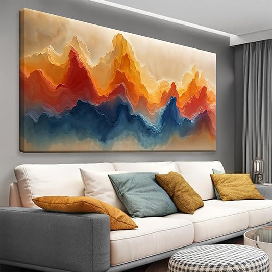 Suconvng Abstract Wall Art For Living Room Maximalist Canvas Wall Art Decor Prints Colorful Modern Abstract Wall Decor Painting Picture For Bedroom Office Home Wall Decoration Ready To Hang 24" × 48"