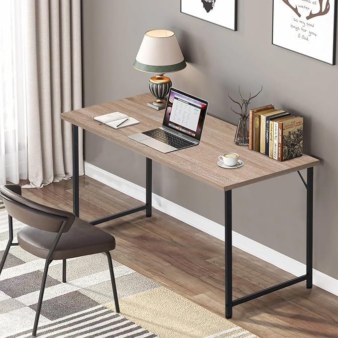 BestOffice 39 inch Computer Desk Home Office Desk Writing Study Table Modern Simple Style PC Desk with Metal Frame Gaming Desk Workstation for Small Space，Nature