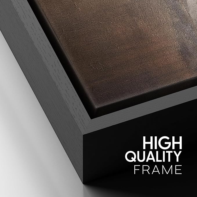 SIGNFORD Framed Canvas Print Wall Art Muted Horizon Abstract Earth Tones Illustrations Modern Art Decorative Relax/Calm for Living Room, Bedroom, Office - 16"x24" Black