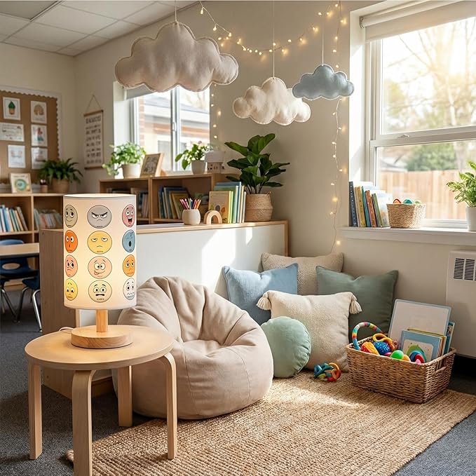 Classroom Lamp Calming Corner Decor Cozy Center 11.61 Inches Small Bedside Desk Lamp USB Rainbow Reading Book Center Supplies for Home Bedroom Playroom Nursery
