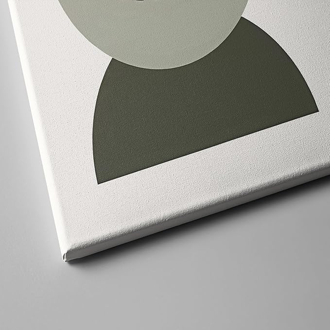 Sage Green Boho Wall Art Set of 3,Minimalist Boho Framed Wall Art Geometric Line Leaf Sun Moon Beige Green Canvas Artwork Paintings Wall Decor Living Room,Modern Abstract Sage Green Boho Wall Decor for Room Bathroom Office,12"x16"