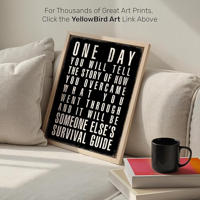 Motivational Wall Art 11x14 - Inspirational Quote Poster for Office - Black Minimalist Decor - Positive Sayings Wall Art - Encouragement Gifts for Men - Success Mindset Home Office Decoration Unframed