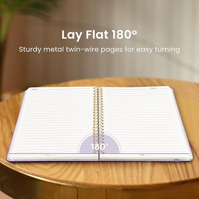 Taja Lined Spiral Journal Notebook for Women & Men, 140 Pages, College Ruled Hardcover Notebook for Work & Note Taking, Journals for Writing, A5(5.7" x 7.9") – Purple