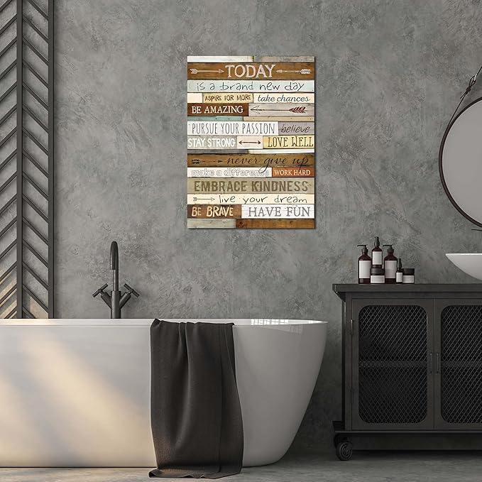 Inspiration Wall Art for Office Quotes Theme Wall Decor for Women Motivational Canvas Prints Framed Wall Art for Bathrooms Motivational Modern Canvas Art Wall Decor Office Size 16 x 24 Inch