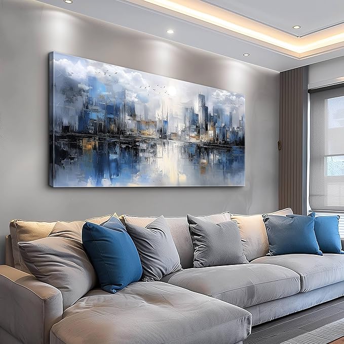 FUHAIHUA Large Wall Decor For Living Room Canvas Wall Art For Office Wall Decorations For Bedroom Abstract Watercolor Painting Artwork Room Home Decor 24x48 In