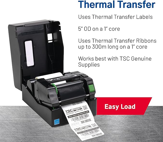 TSC TE210 Desktop Thermal Label Printer for Postage, Shipping Tags, Receipts, Barcodes, Retail, Small Business, School, Home Office, and Stickers, USB, Ethernet, Serial, 4 Inch Width