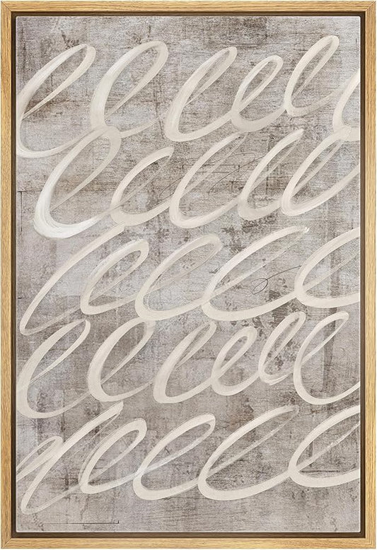 SIGNWIN Framed Canvas Print Wall Art Elegant Abstract Curves Modern Swirls Illustrations Modern Art Minimal Multicolor for Living Room, Bedroom, Office - 16"x24" Natural