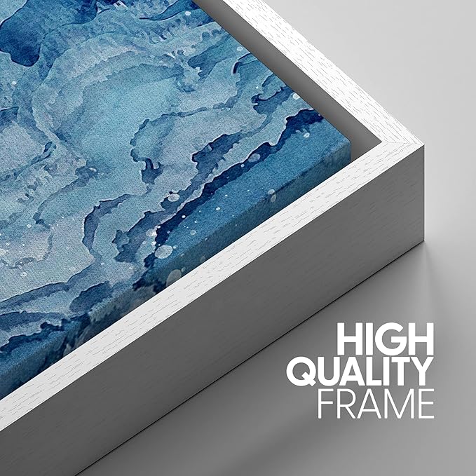 SIGNWIN Framed Canvas Print Wall Art Set Pastel Watercolor Mountain Range Abstract Shapes Illustrations Modern Art Decorative Nordic Zen Chic for Living Room, Bedroom, Office - 24"x36"x3 White